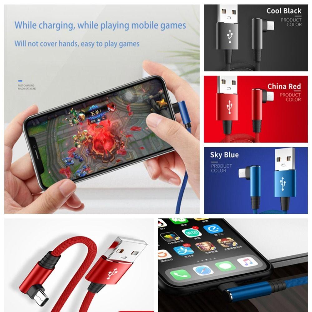 Woven Shell 5A Fast Charging Cable 90 Degree Angle USB C Charging Cable Smartphone