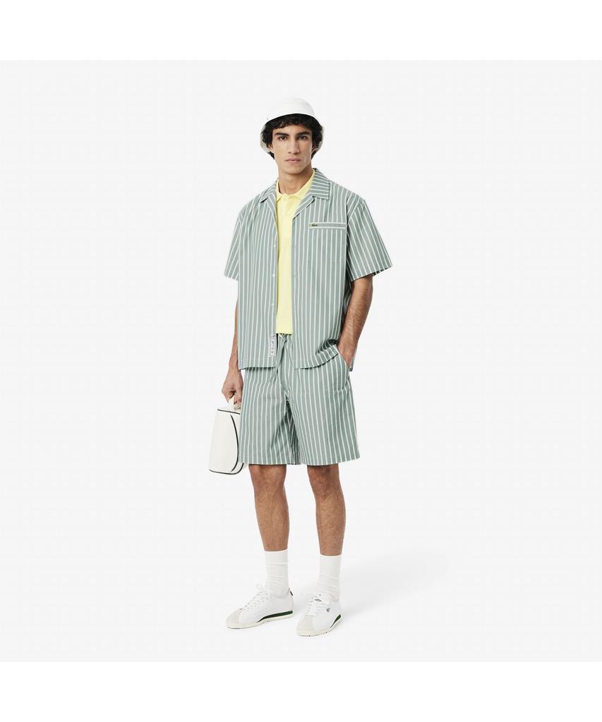 Мужская гавайская рубашка LACOSTE в полоску с коротким рукавом Ch9083-55G Bli
