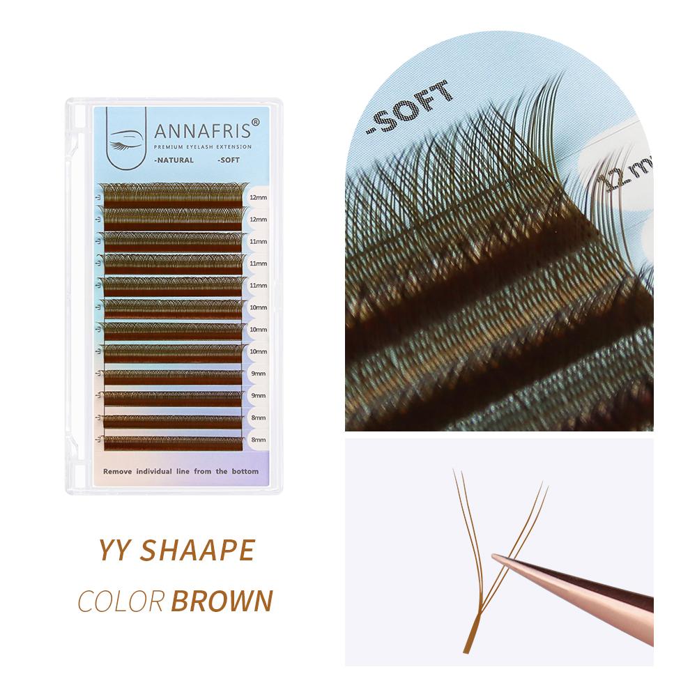 ANNAFRIS C/D Curl YY Ресницы Цвет Натуральная форма Y Индивидуальные наращивания ресниц