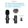 Wireless Lavalier Microphone for iPhone Android USB-C Microphone with Noise Reduction for Live Streaming Interviews mini mic