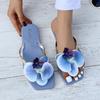 2025 Summer New Women's Slippers Fad Butterfly Orchid Flower Design Design Women's Sandals Outdoor Beach Sandals Sandalias Mujer