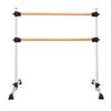 Ballet Barre, Double Beechwood Barre Bar for Home, Freestanding Portable Ballet Stretching Dance Bars, Height Adjustable Anti-Wobble Fitness Gym