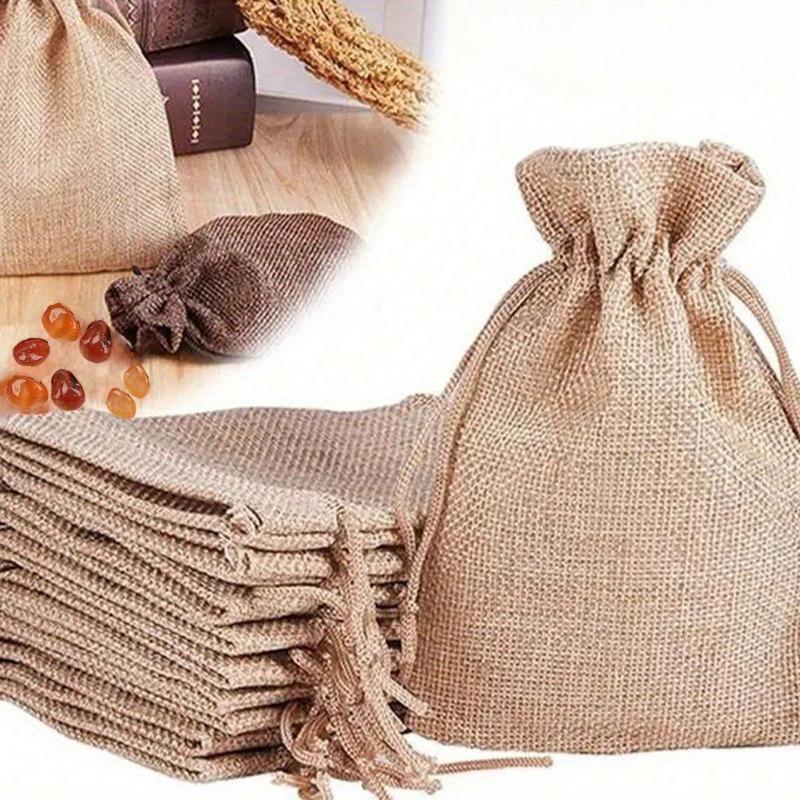 Мешковина на кулиске, джутовые подарочные мешочки, мешочки для упаковки подарков для свадебных сувениров, свадебное украшение, товары для вечеринок
