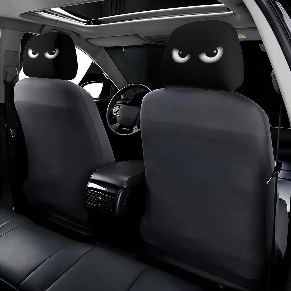 2Pcs Funny Face Expressions Car Headrest Covers Cartoon Car Seat Headcover Gift for Car Lover