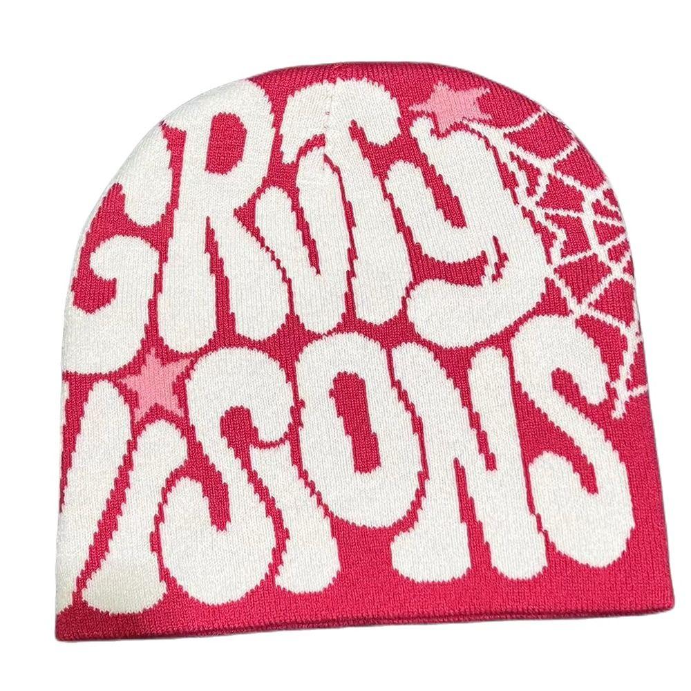 Вязаная шапка шляпа мужская женская с принтом букв бини боннет готическая шерстяная акриловая теплая повседневная шапка-бини Y2k Ins хип-хоп шапка холодная шапка