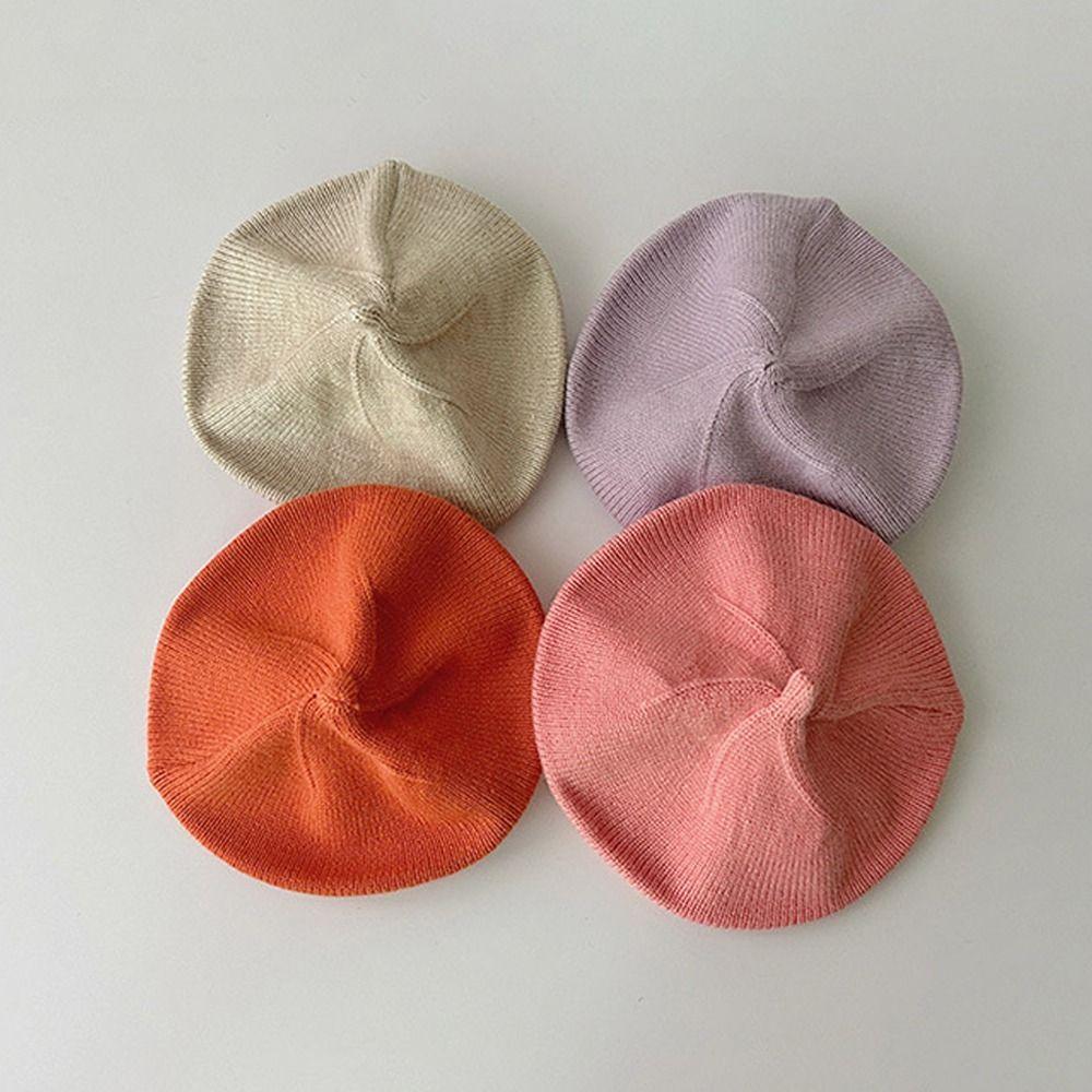Warm Kids Berets Knitted Painter Hat Korean Children Newsboy Cap Boys Girls