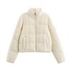 Womens Winter Stand Collar Cotton Blend Long Sleeve Jacket Loose Fit Street Style Outerwear