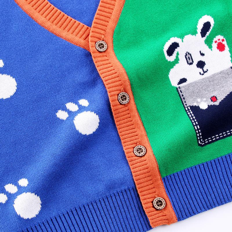 Кардиган с героями мультфильмов для мальчиков, детский свитер с v-образным вырезом, пальто, верхняя одежда с длинными рукавами для маленьких мальчиков