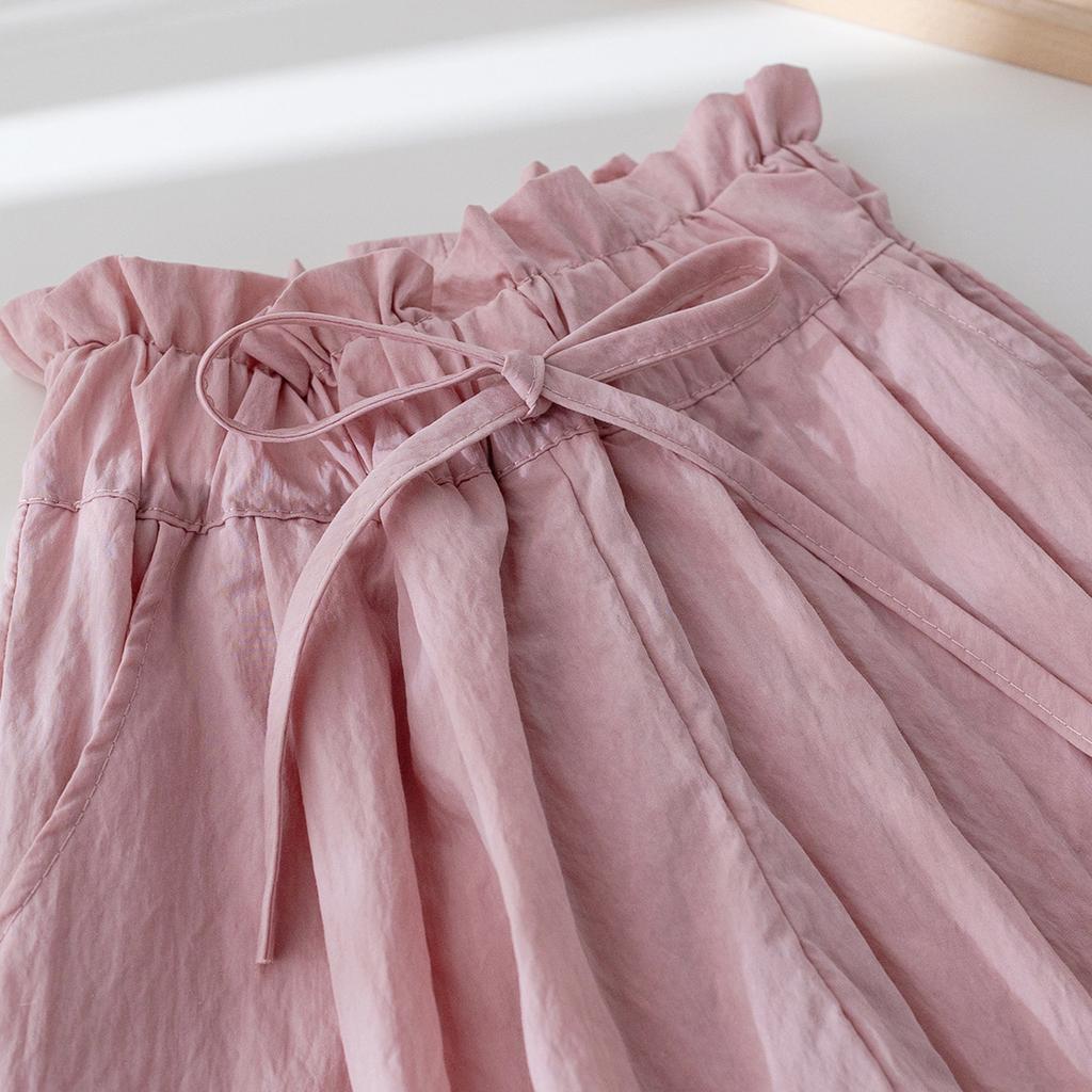 Girls' Summer Casual Pants Korean Loose Lace Wide Leg Pants Breathable Straight Leg Pants