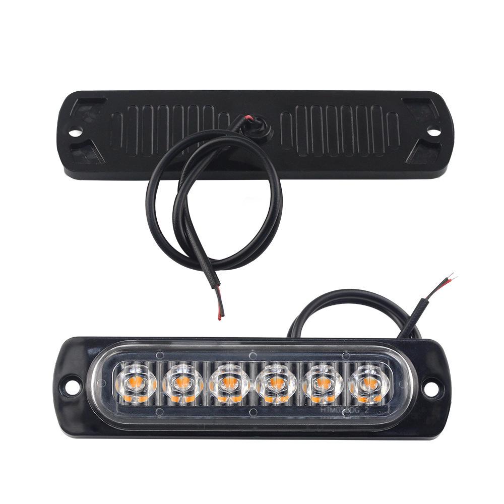 Ultra-Thin LED Car Warning Light: 6 Bright 12-24V Daytime Running Lights with High-Brightness Turn Signals