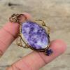 Подвеска из лепидолита, подвеска из электроформованной меди, подвеска с необработанным драгоценным камнем африканского аметиста, подвеска в стиле бохо ручной работы, электроформованное украшение для подарка