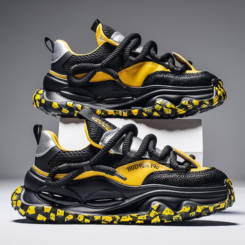 Модные мужские кроссовки на платформе Весна Лето Дышащая сетка Спортивная обувь Мужские Повседневные Кроссовки для Папы Баскетбольные Кроссовки Кроссовки для Бега Tenis Masculino