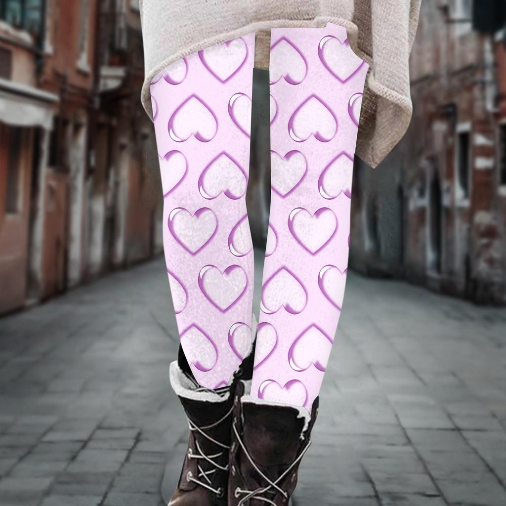 Women's Pants Printed Elastic Soft Cotton Leggings Casual Home Pajamas