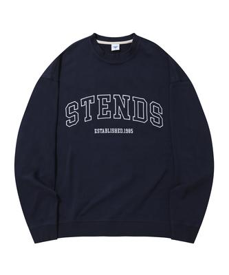 STENDS Оригинальный логотип-штрих свитшот на круглом вырезе_Темно-синий
