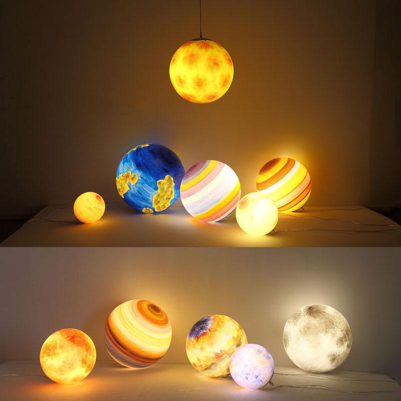 Сферический светильник в стиле минимализма «Планета» в скандинавском стиле, подвесное освещение для выставок в вестибюле, светодиодный подвесной светильник для кафе и ресторанов, декор для дома