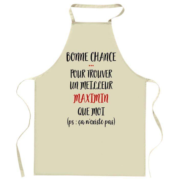 Tablier de cuisine - Maximilien Ca n'existe pas - Motif humour original - Coton résistant - Impression France
