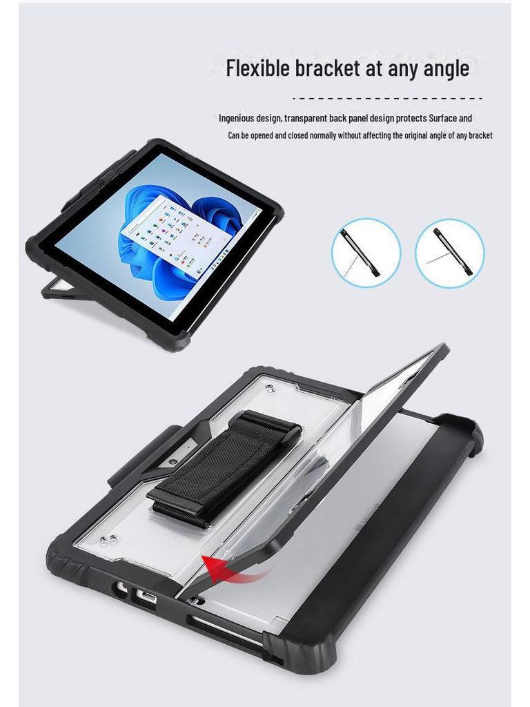 Surface Pro 4/5/6/7 Shockproof Case with Pen Slot & Stand