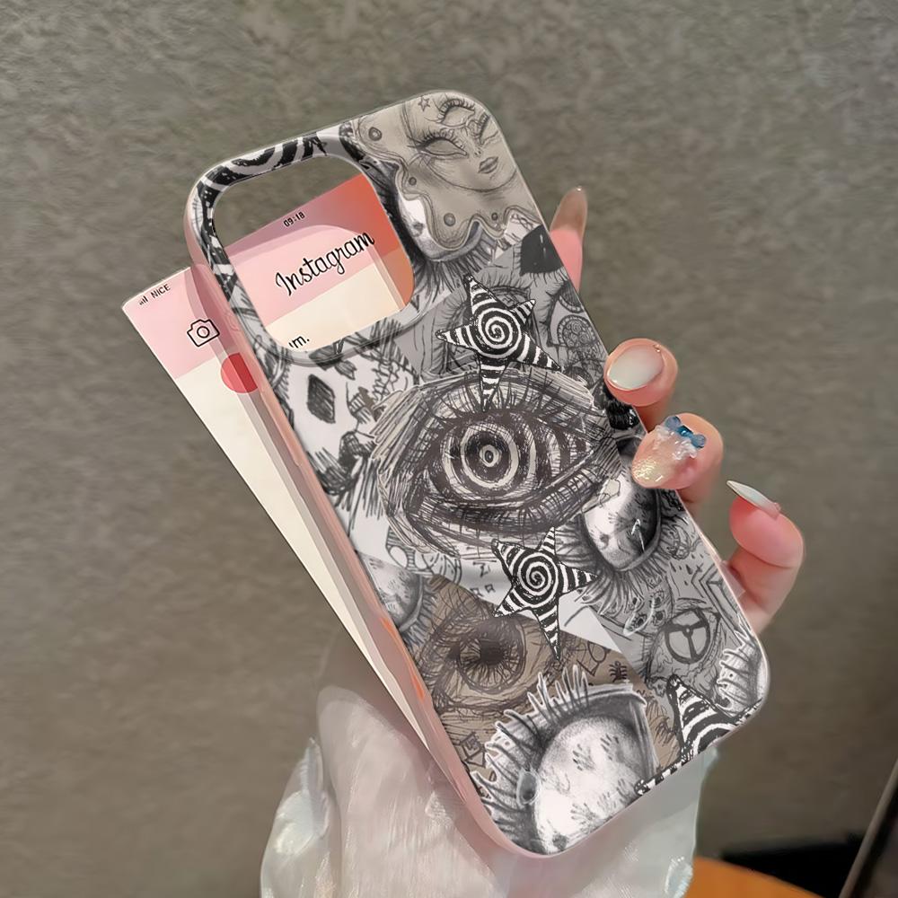 Чехол для телефона Dark Eye Collage для iPhone 16 Pro Max 17 15 14 Plus 13 12 11 17Air, гладкий чехол Funda Coque