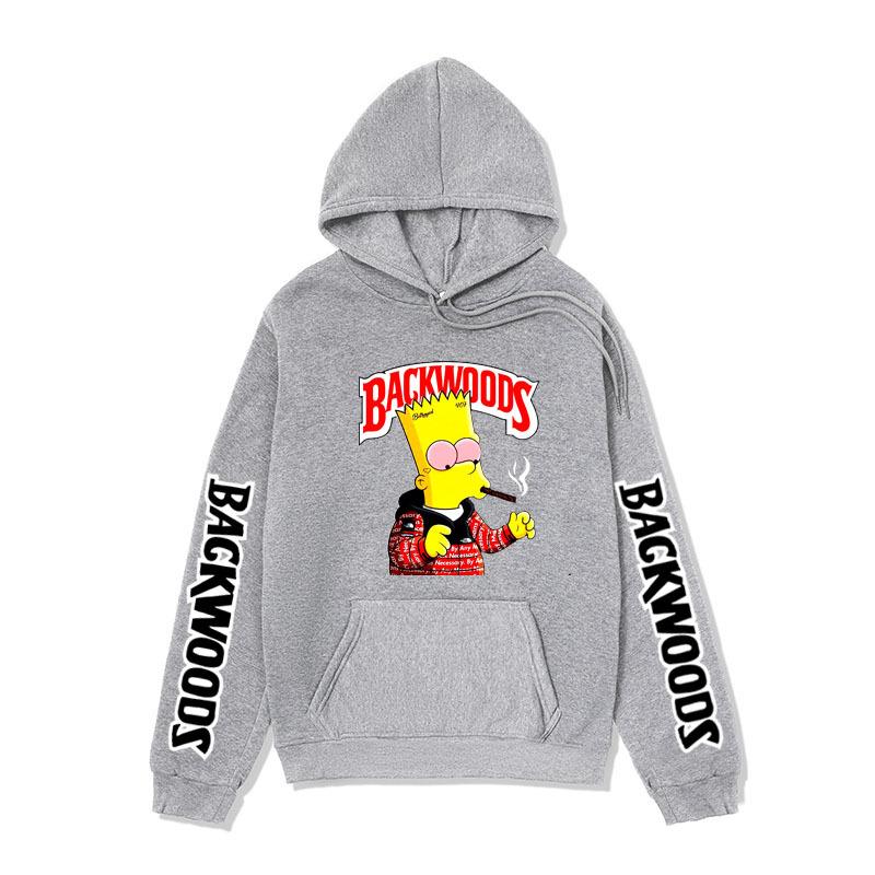 Мужской свитшот BACKWOODS с принтом уличный модный худи мужской оверсайз