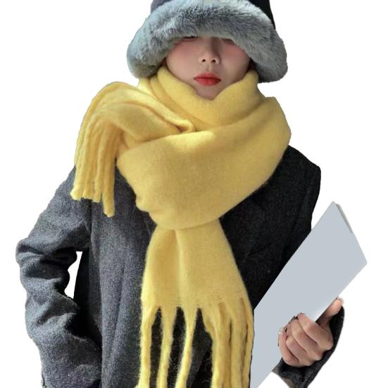 Faux Cashmere Plaid Scarf for Women – Warm Long Shawl Wrap for Fall and Winter