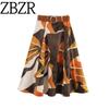 Za Autumn New Arrivals Women's Clothing Zr European and American Style Fashionable Versatile Printed Poplin Belted Dress 5029171 330