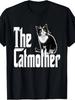 Humorous Cat Mother Graphic T-Shirt - Men'S Black And White Casual Tee, Short S