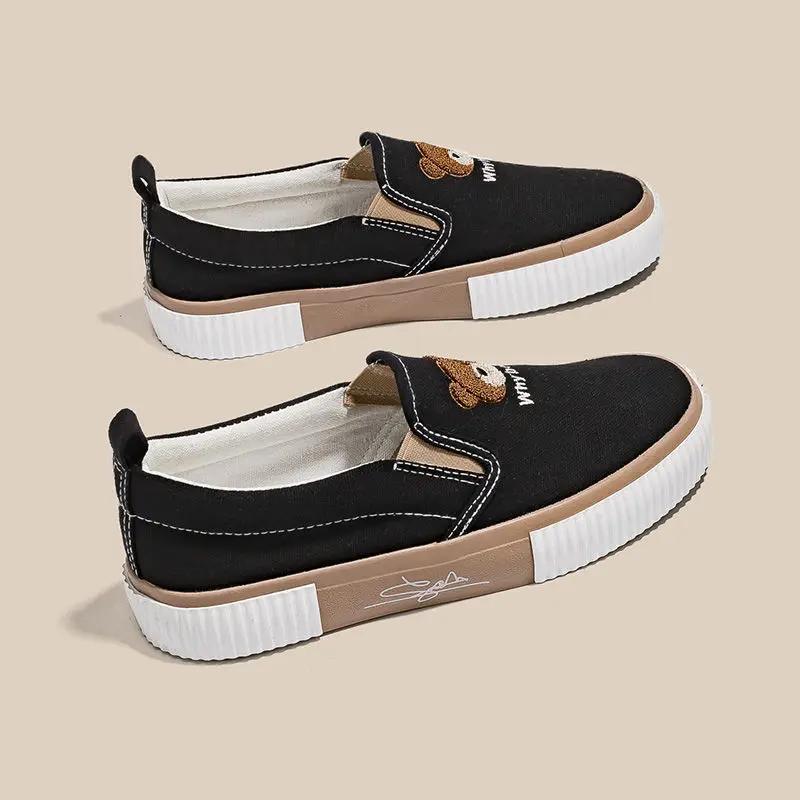 Модная плоская обувь слипоны женская парусиновая женская обувь низкие повседневные кроссовки удобные и элегантные модные 2024 высокое качество предложение Y2k