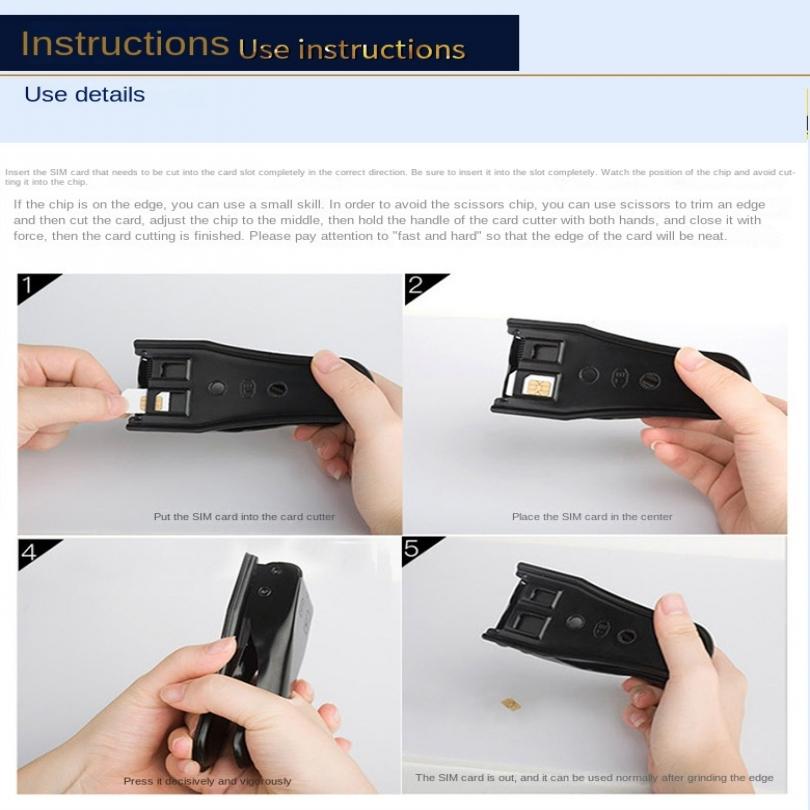 Резак для Micro SIM-карт 2 в 1 Сверхпрочный Универсальный инструмент со стандартными адаптерами Профессиональная точность