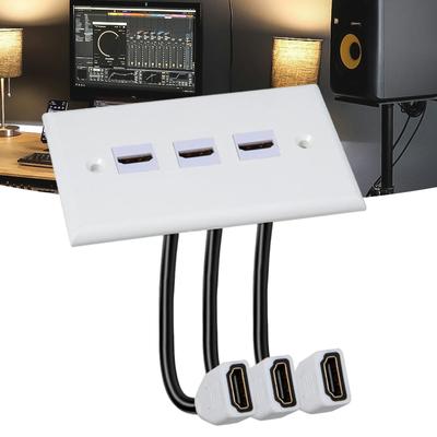 3-портовая настенная панель с разъемами HDMI 4K для домашнего кинотеатра, розетка, панель, HDMI-разъем, переходник, поддержка 4K, Ethernet, игровые видеосистемы