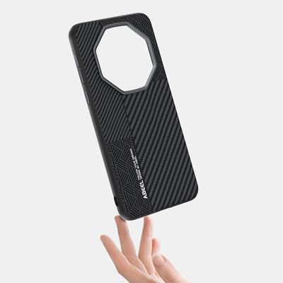 Чехол для Huawei Mate 60 RS Тонкий Легкий Ударопрочный Защита от отпечатков пальцев Металлический ободок Объектива Противоскользящая ручка Чехол из углеродного волокна Funda