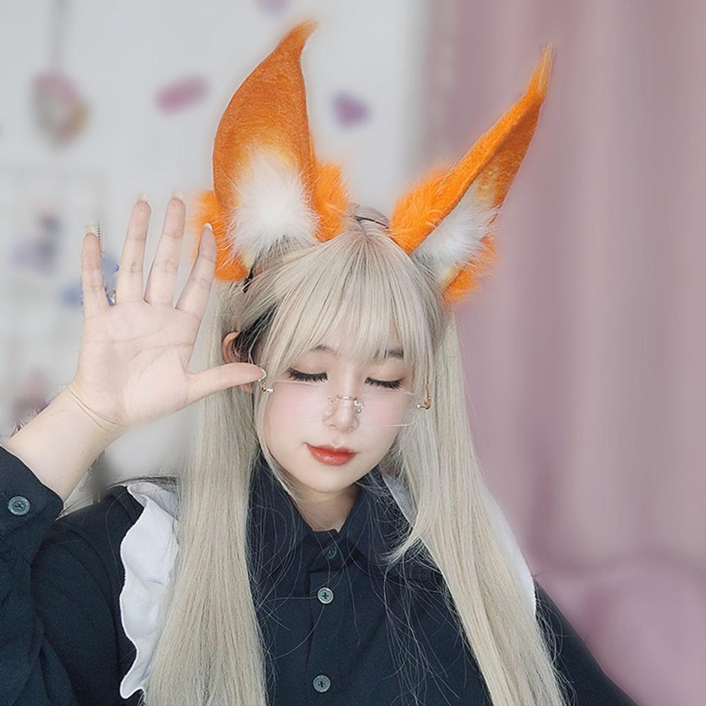 Готический стиль Повязка на голову с ушками животных Мягкий и удобный обруч для волос Лисий обруч для волос Пушистый костюм для вечеринки для косплей-вечеринок