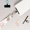 4pcs Stainless Steel Ultrathin Cellphone Lanyard Connectic Clip Hanging Strap Mobile Phone Safe Connect Piece Phone Accessories