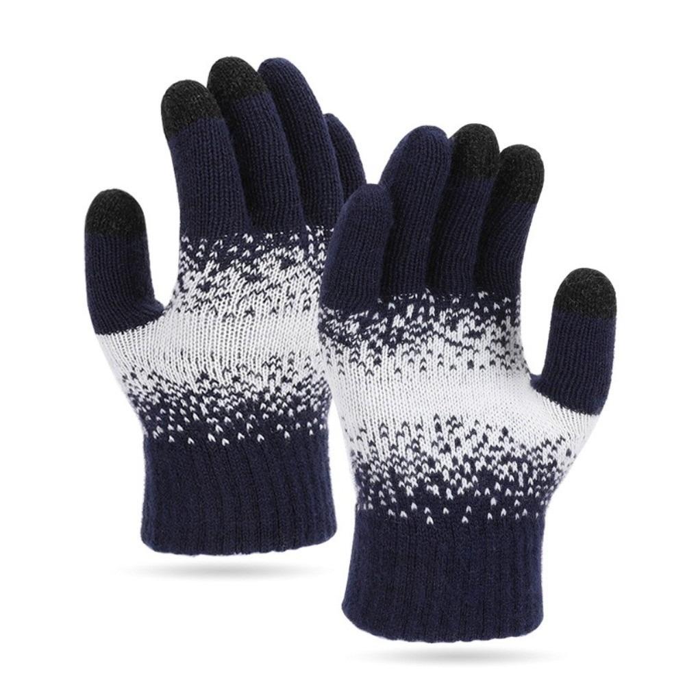 Knitted Warm Gloves Touchable Screen Skiing Gloves Touch Screen Gloves  for Outdoor Cycling Skiing
