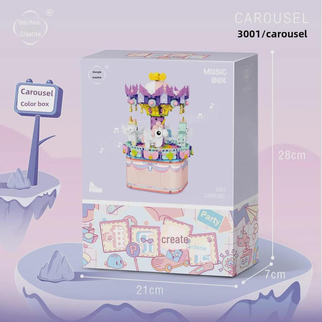 Мини-конструктор «Музыкальная шкатулка «Колесо обозрения» — подарок на День святого Валентина для мальчиков и девочек