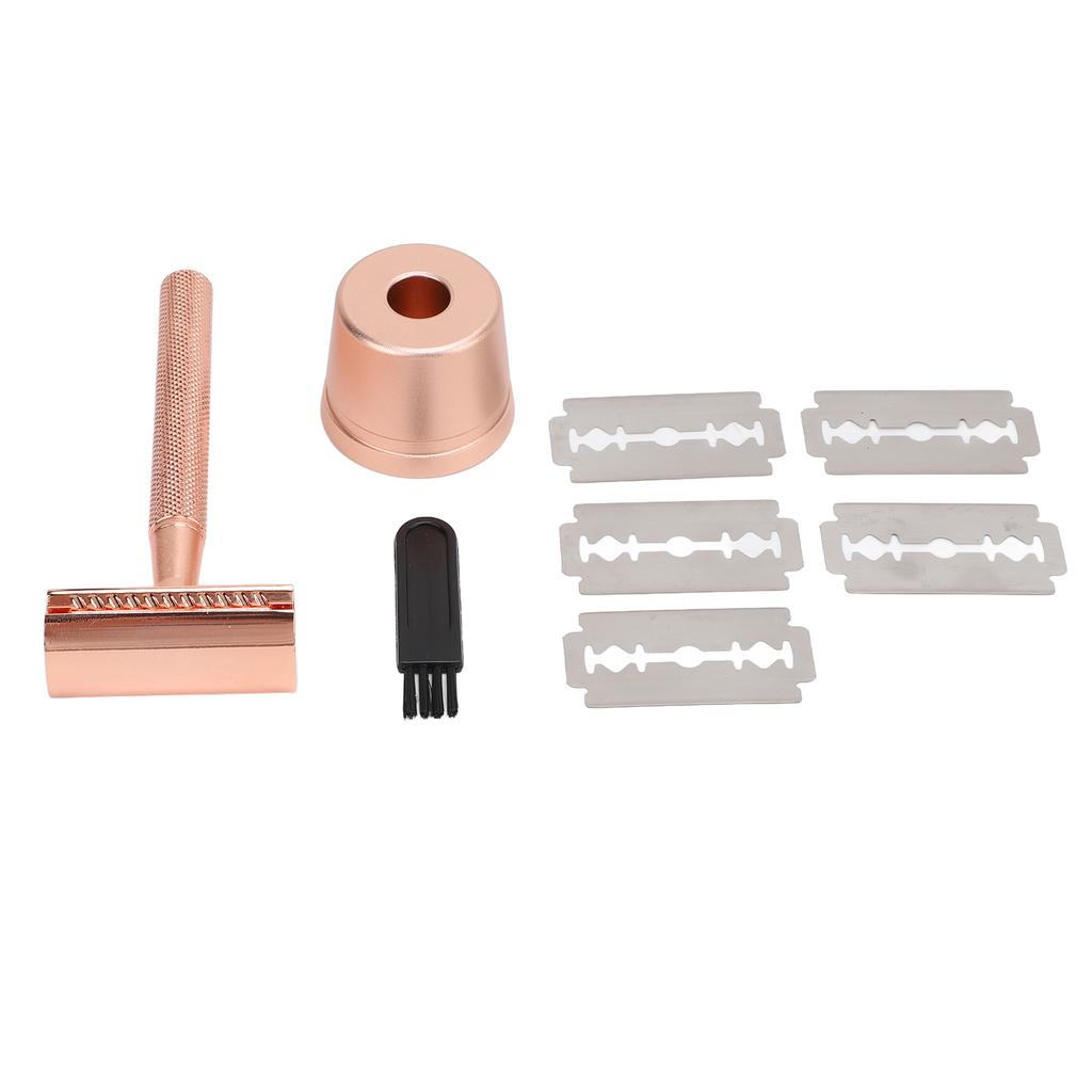 Набор для бритья Double Edge с подставкой для лезвий Precision Grooming Metal Non Slip Handle Retro Manual Shavin