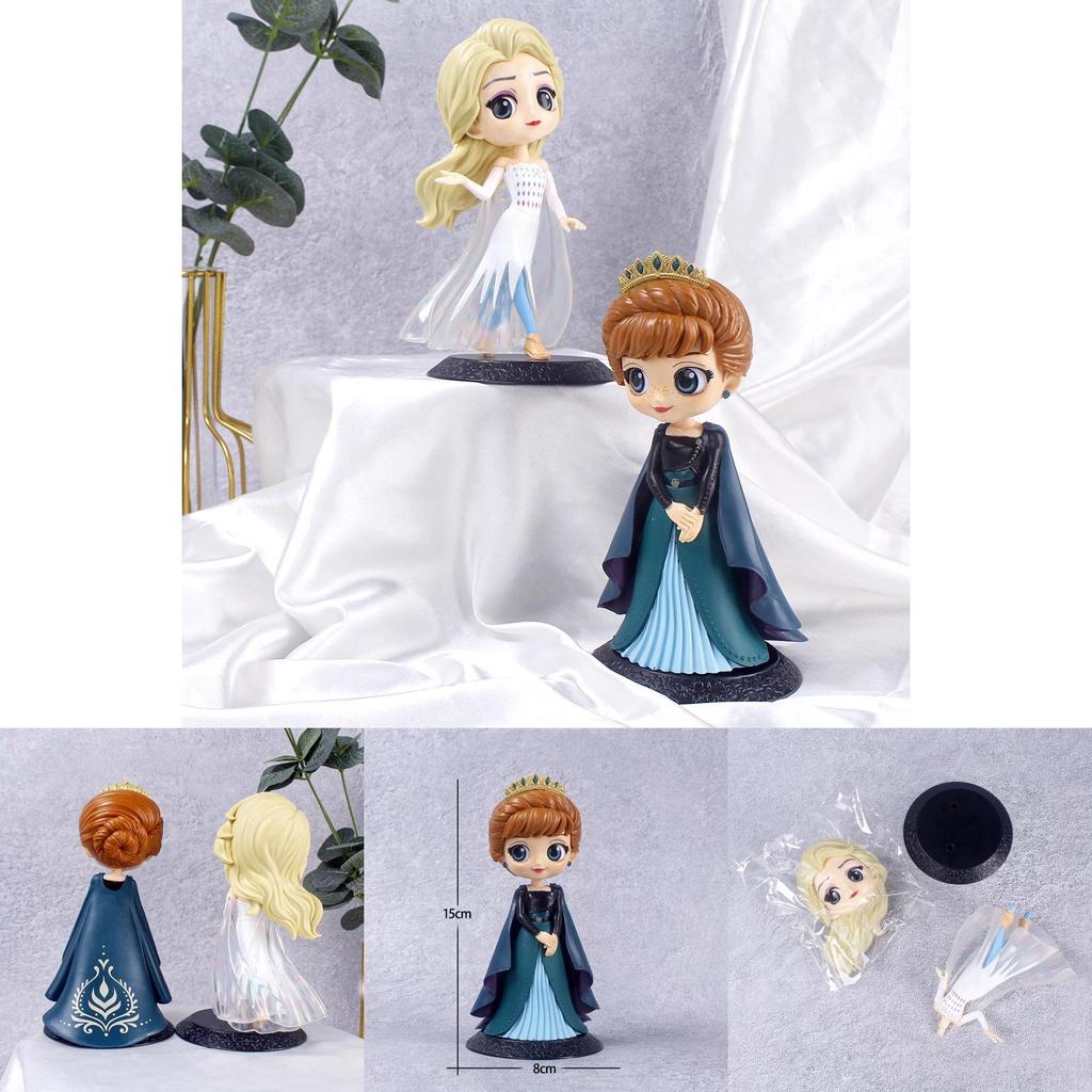 Frozen Pvc Elsa Anna Action Figure Toy Model Cake Topper Home Decor Birthday Gift