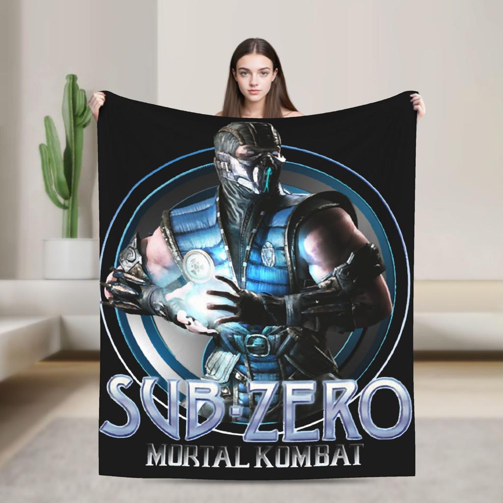 Mortal Kombat Скорпион MK Пледы Шерстяные Смешные Мягкие Пледы для Постели Гостиной Декора