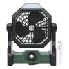 Outdoor Camping Fan ABS Stepless Lighting Portable 7800mah 5V Rechargeable Light for Traveling Black and Green