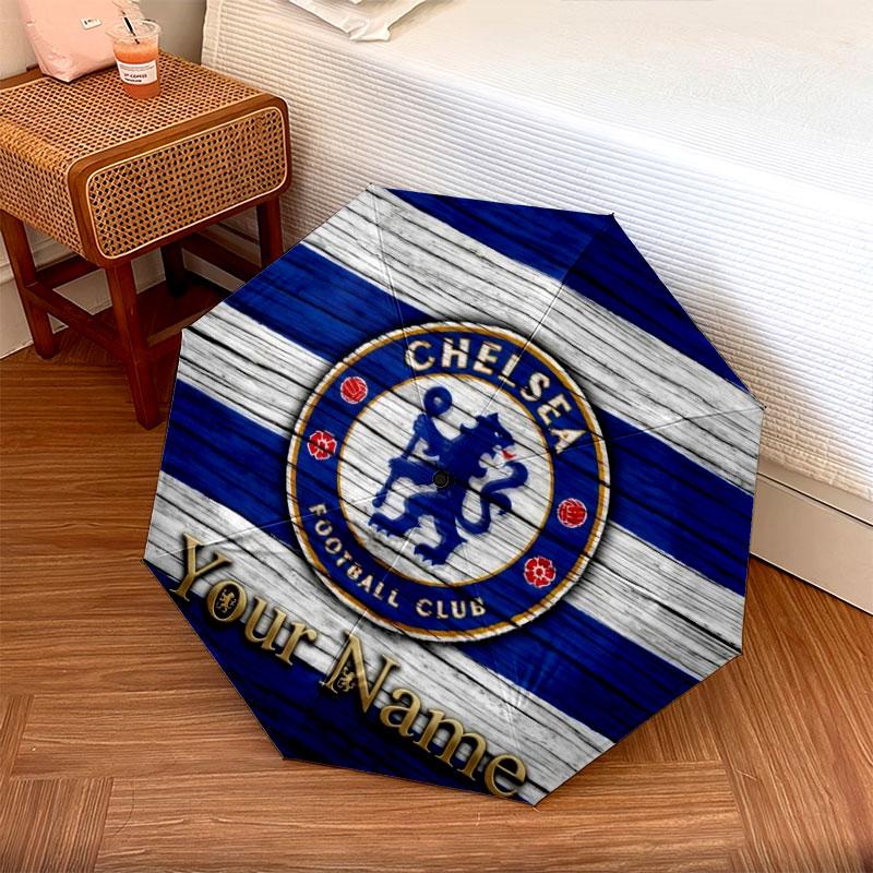 1 шт. Автоматический складной зонт - Chelsea F Индивидуальный узор с именем, Портативный и складной дизайн с 8 спицами, Рождественские и Новогодние подарки
