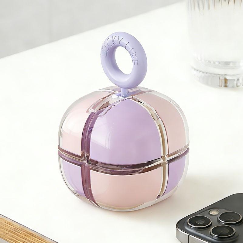 Mini Pill Case with Handle Compact Daily Pill Organizer for Pocket Purse Outdoor Travel