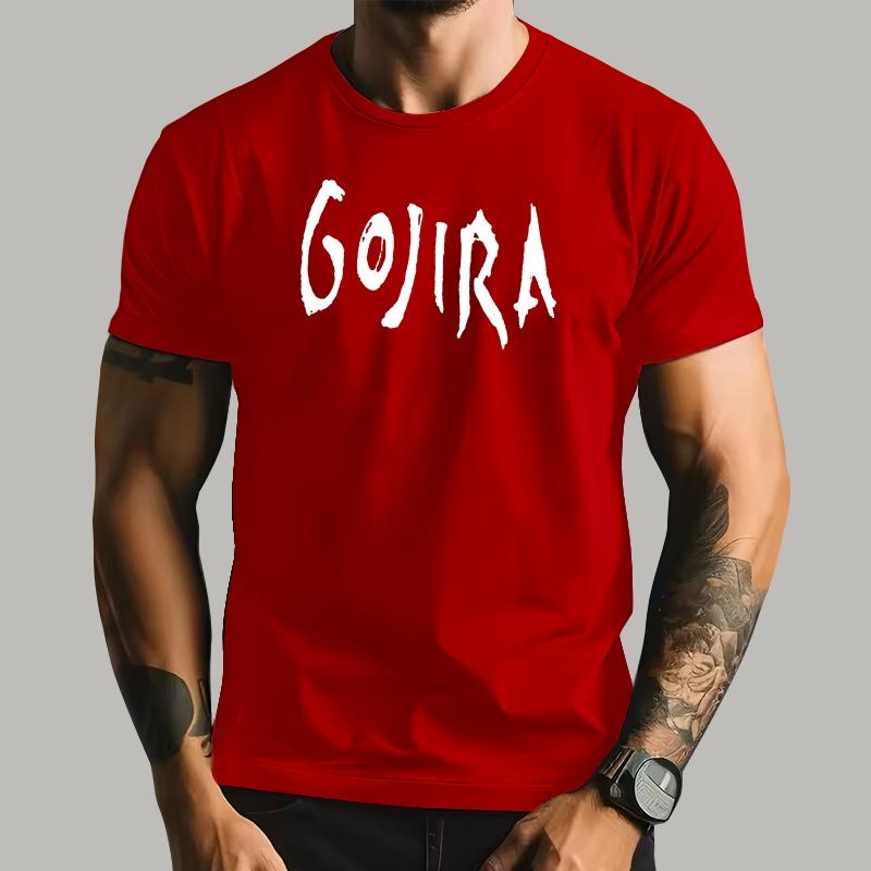 Мужская футболка Gojira Футболка Мужская Металлическая Музыка Хлопковая Черная Футболка