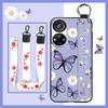 Anti-dust Wristband Phone Case For ZTE Blade V40S/Axon40 SE Flower Durable Fashion Design Ring Back Cover Silicone