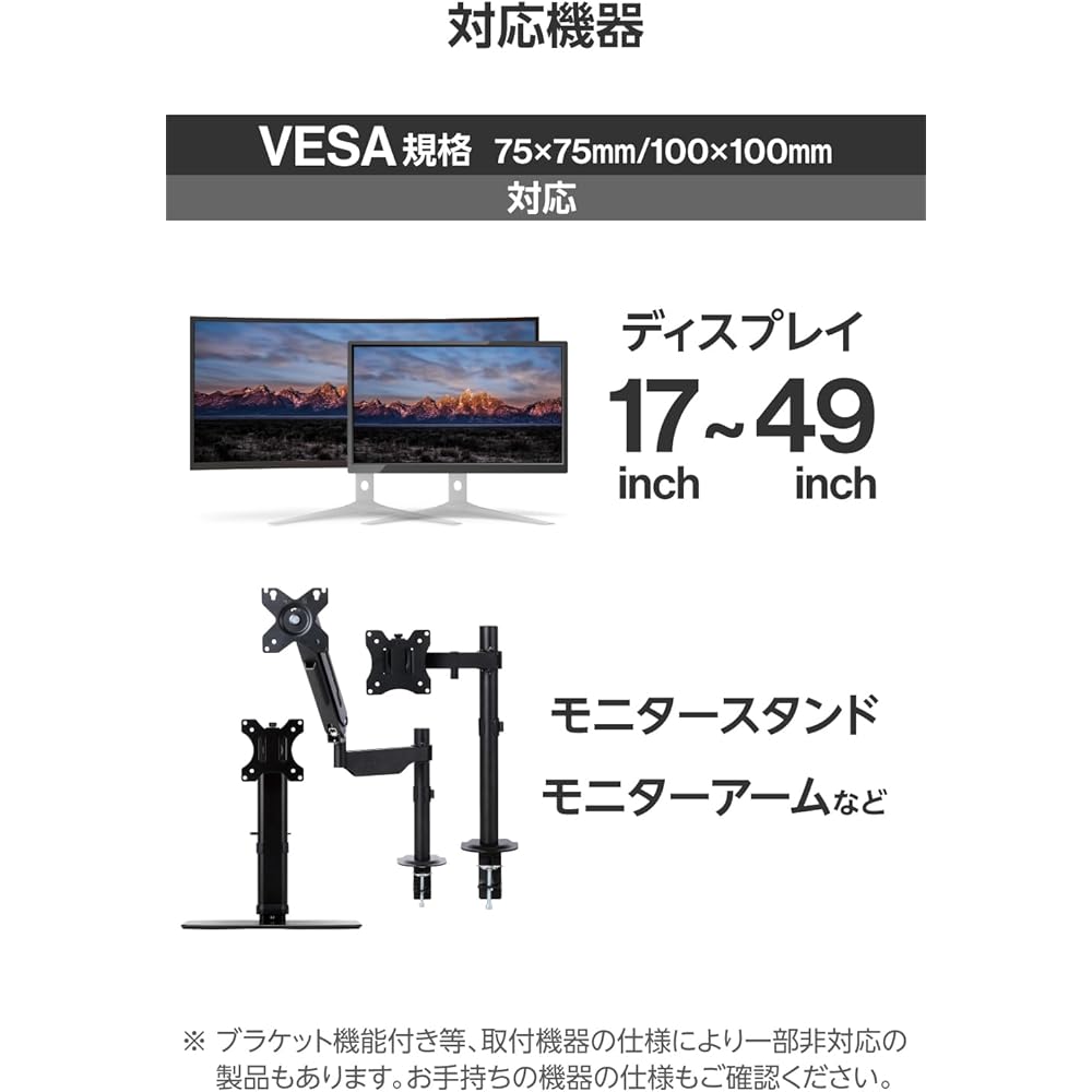 Адаптер-кронштейн Elecom для крепления мониторов VESA DPAWQB01BK Черный