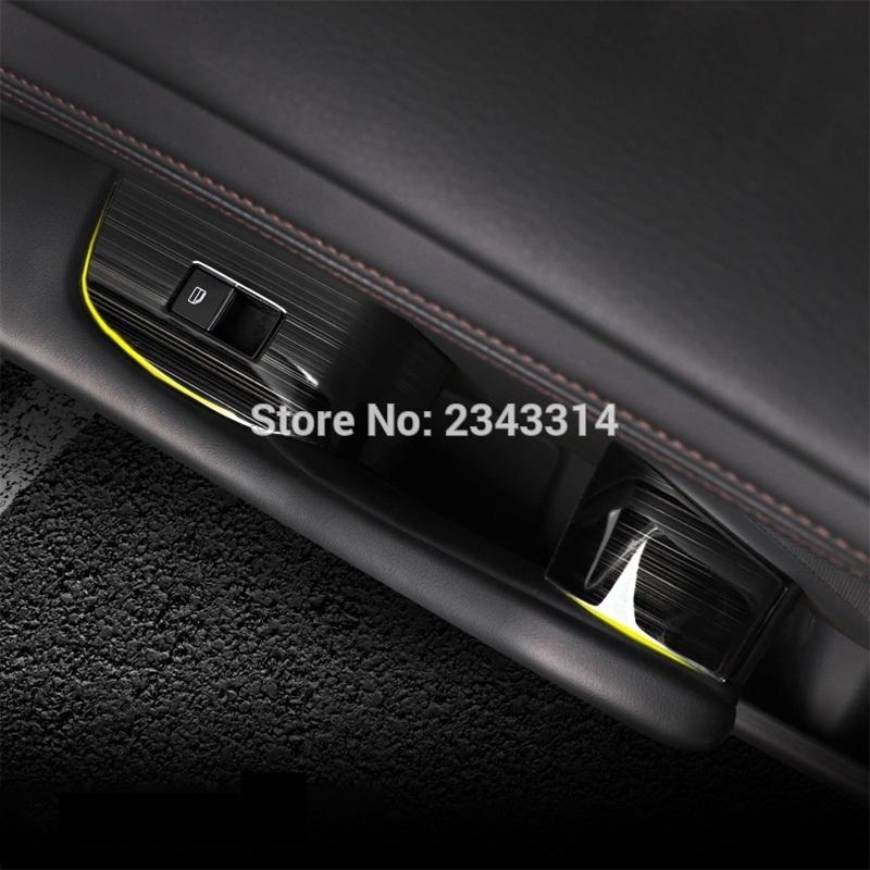 For Right Hand Drive Vehicle For Mazda 3   Car Armrest Window Switch Lift Cover Trims Auto Styling Accessories 7pcs