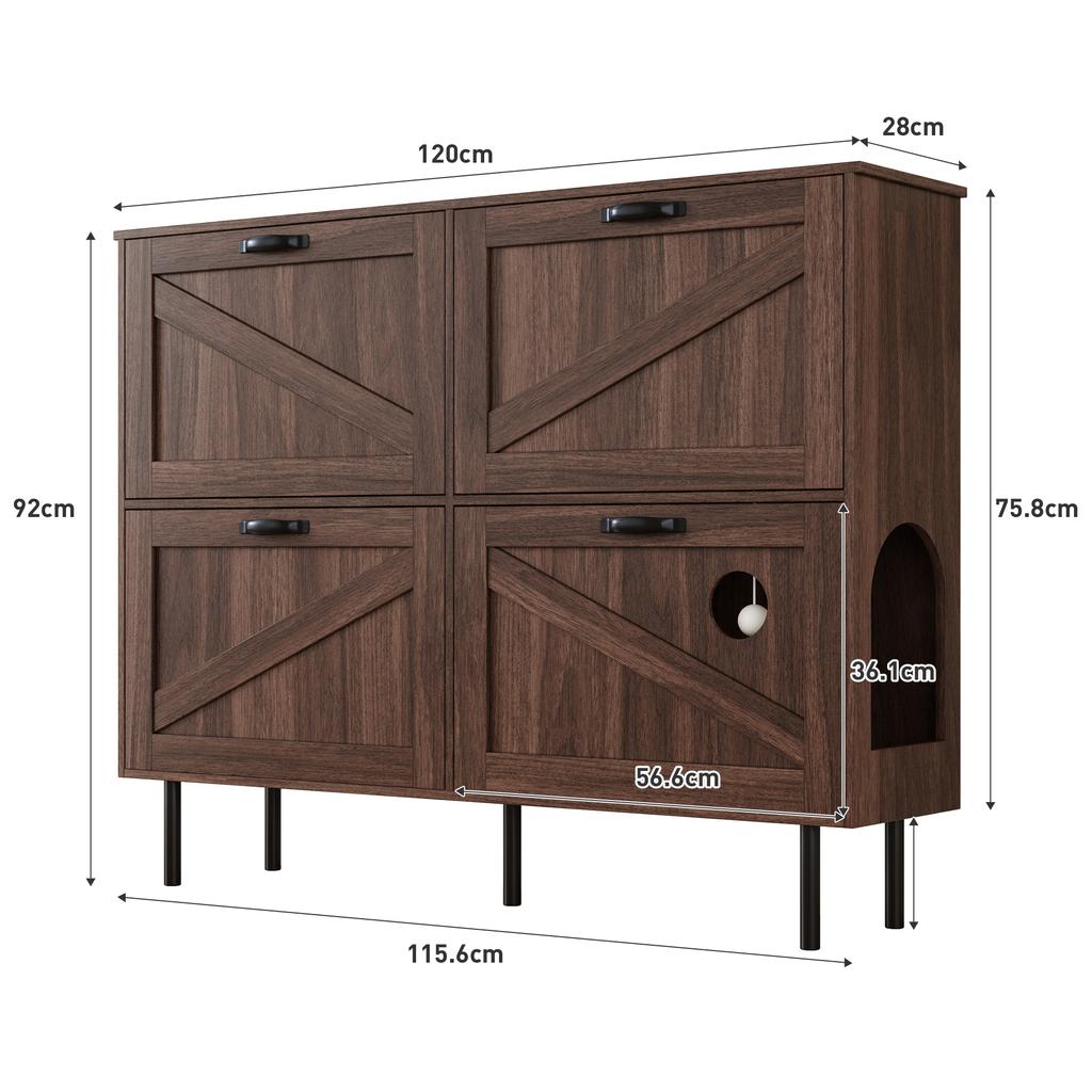 Narrow Shoe Cabinet with 3 Flaps, with Shelf for Pet Toys, Shoe Rack, Shoe Shelf, for Use in the Hallway.