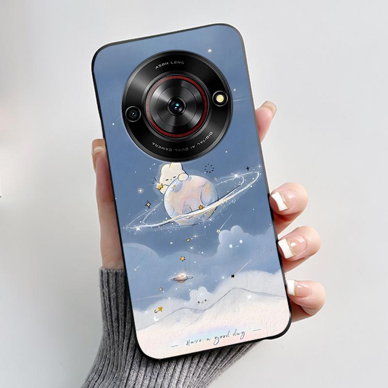 Милый Мультяшный Чехол Для ZTE Blade A75 5G/Nubia Focus 5G/Nubia Calf 5G Печатный Корпус Защитная Крышка Мягкий Силикон Черный Корпус