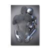 Metal Robot Abstract Art Sculpture Oil Painting Poster Exquisite Light Luxury Erotic Wall Decoration Painting Version