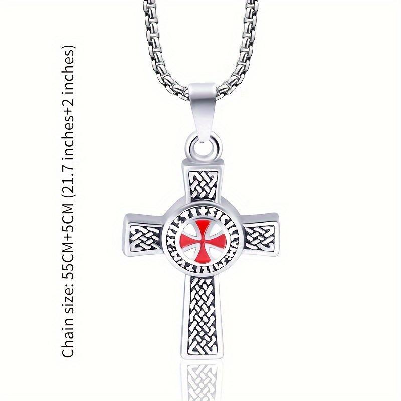 Vintage Fashion Crusader Freemason Men's Pendant Minimalist Cross Necklace Men's Fashion Pendant Necklace