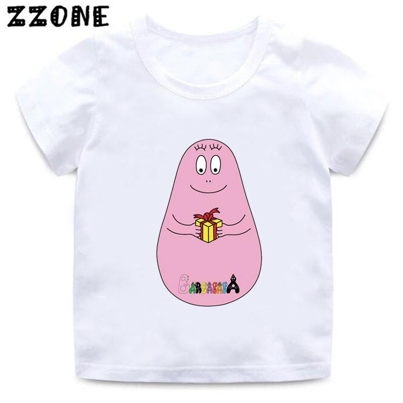 Hot Sale Cute Barbapapa Print Cartoon Kids TShirts Girls Clothes Baby Boys Short Sleeve T shirt Summer Children Topsooo5162