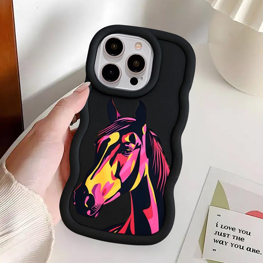 Чехол для iPhone XR 17 Air 16 Pro Max 8 14 11 15 Plus 12 13 Мягкая накладка на телефон Крутая Лошадь